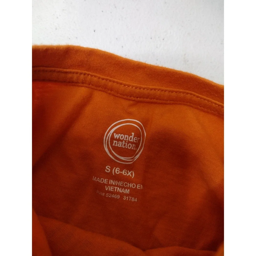 Wonder Nation Girls Orange Wicked Cute Halloween Pumpkin Sequin Tee S 6-6X